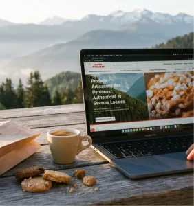 Site Super Pyrénées sur tablette - boutique WooCommerce terroir Pyrénées