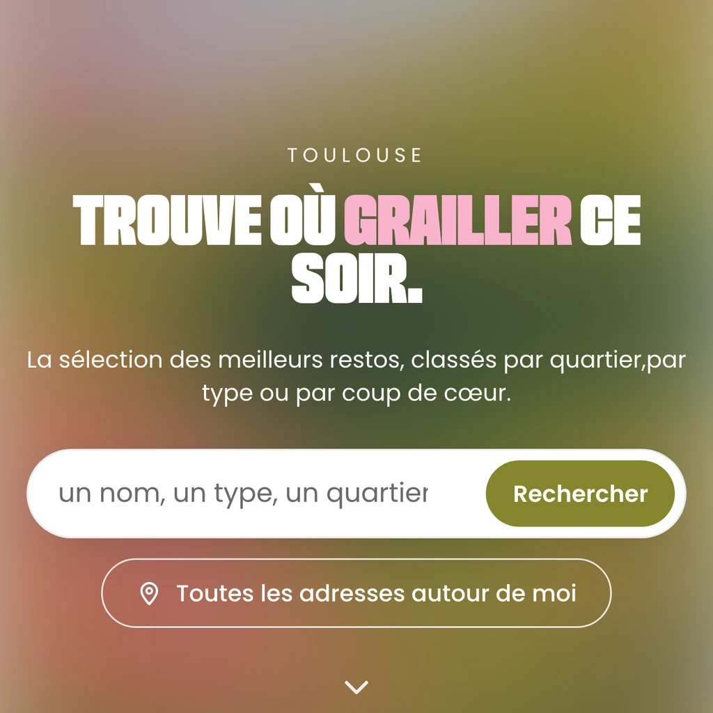 Le Graille Club sur telephone : recherche d'une adresse et bouton toutes les adresses autour de moi